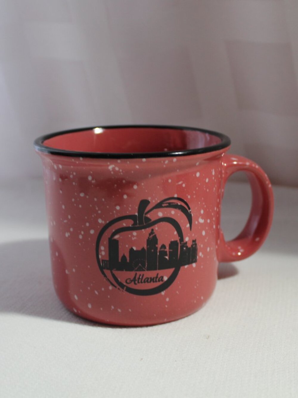 Ceramic Stoneware Campfire Mug, Speckled Rose, Atlanta Skyline